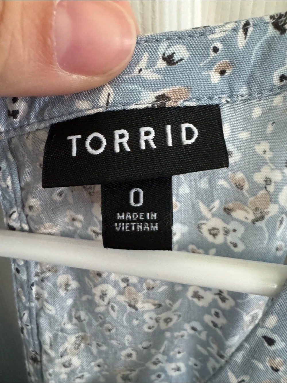 Torrid Light Blue Floral Cold-Shoulder Dress